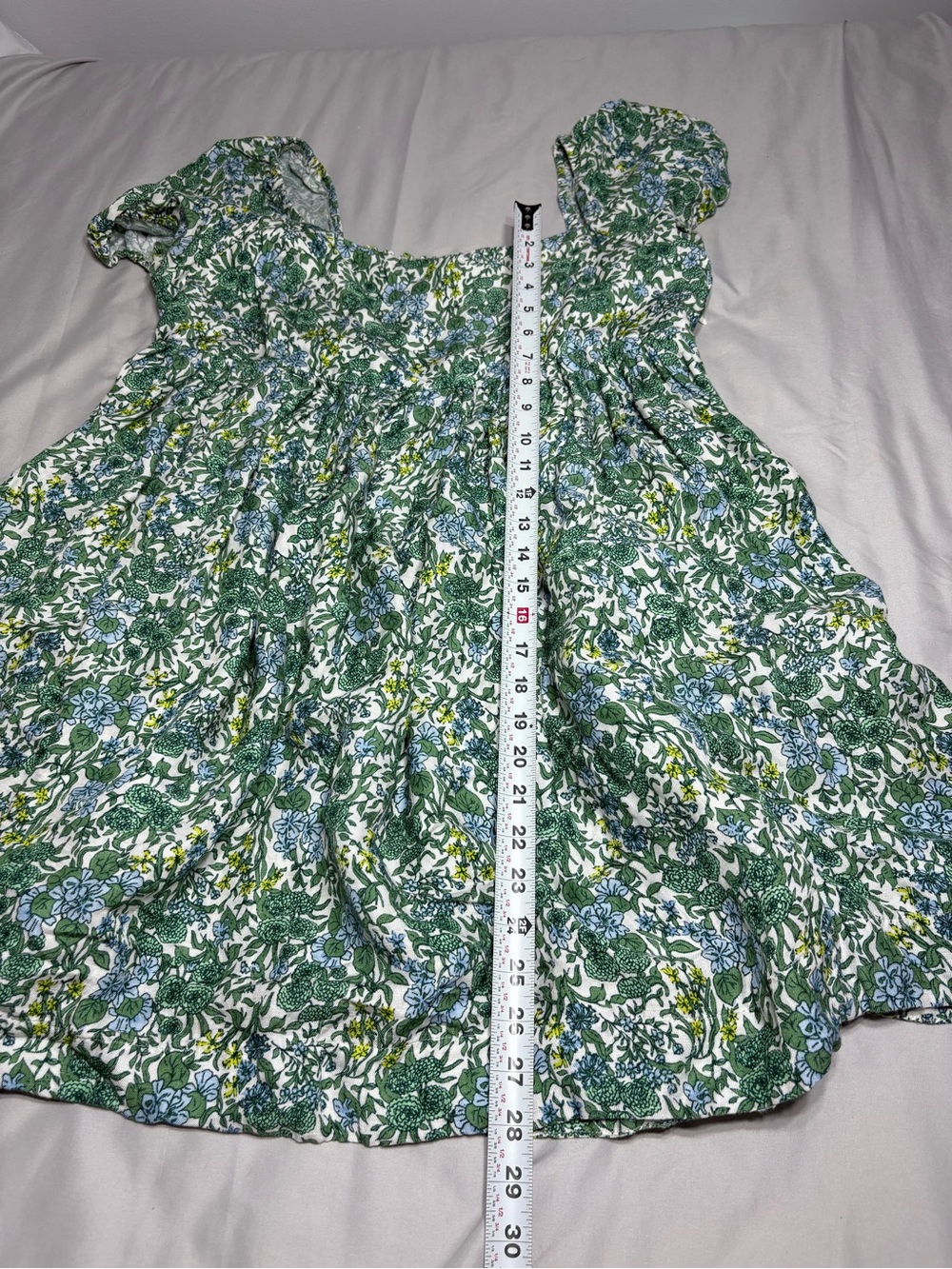 J. Crew Green Floral Puff-Sleeve Sundress - Picture 11 of 12